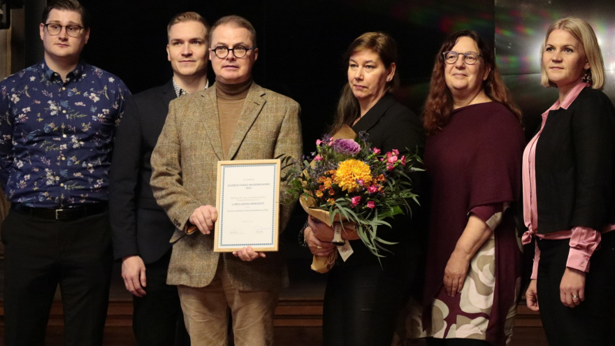 Palkintojenjakotilaisuus. Kuva: Auli Hirvonen